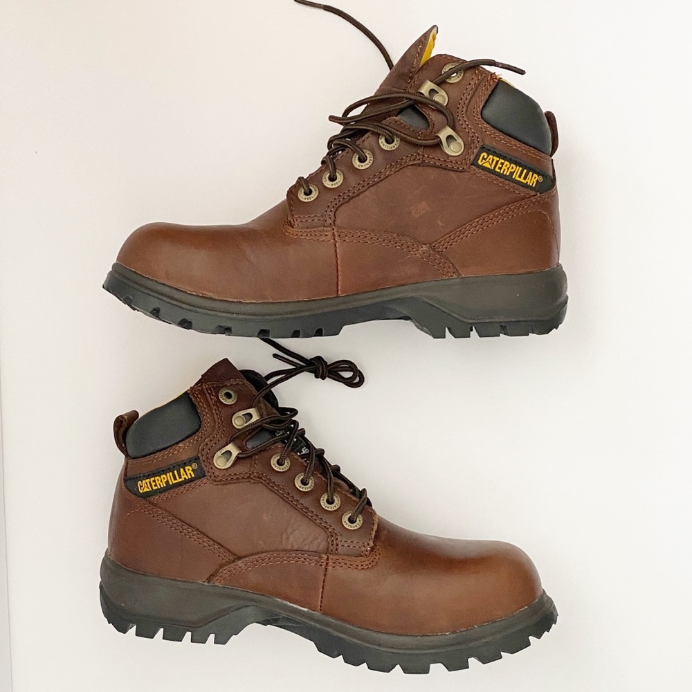 Caterpillar Steel Toe Women's Brown Leather Boots